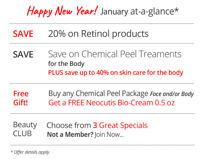 Specials for January at a glance