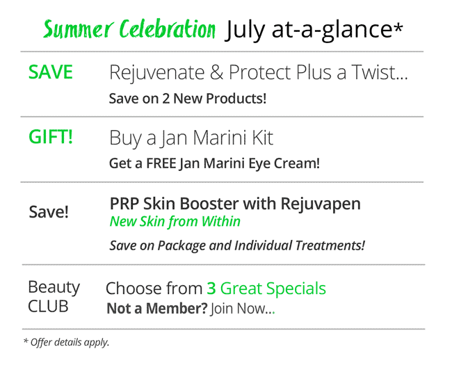 July Specials at a Glance