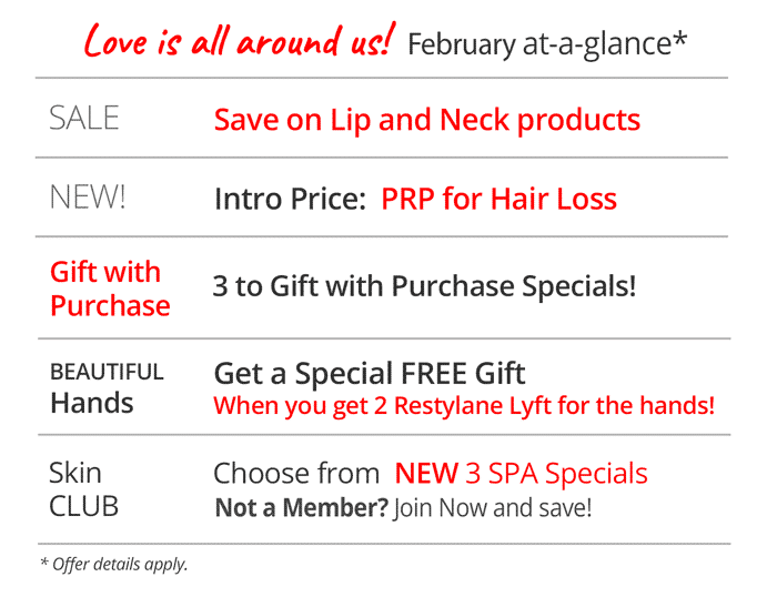 February at a glance specials